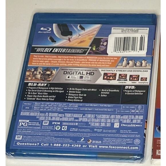 BRAND NEW Penguins of Madagascar Blu Ray and DVD - Picture 2 of 2